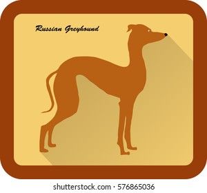 Russian Borzoi vector flat illustration clean and simple style