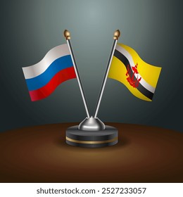 A tabela russa e Brunei sinaliza a relação com o plano de fundo do gradiente. Ilustração de vetor