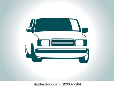 Russian car on a gray background. The Lada seven.