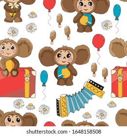 russian cartoon toy with big ears pattern