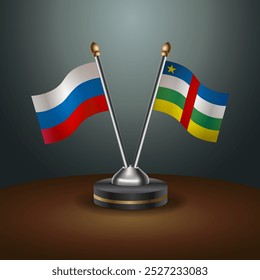 Tabela da Rússia e República Centro-Africana sinaliza relação com o plano de fundo gradiente. Ilustração de vetor