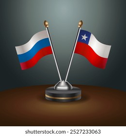 Tabela russa e chilena sinaliza relação com fundo de gradiente. Ilustração de vetor