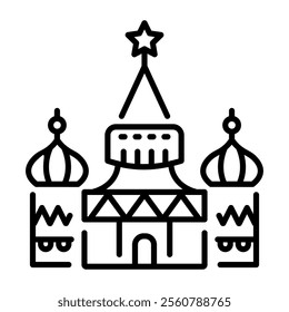 Russian circus icon in linear style 