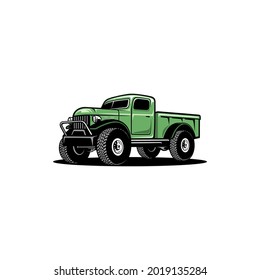 russian classic truck illustration isolated on white