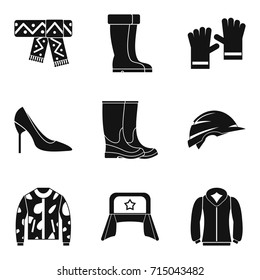 Russian clothing icon set. Simple set of 9 russian clothing vector icons for web design isolated on white background