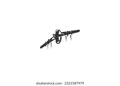 Russian cold war jet fighter plane vector illustration. simple aircraft logo, military equipment.