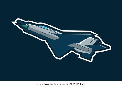 Russian Cold War Supersonic Jet Fighter And Interceptor Aircraft Icon Vector Illustration. Simple Military Aircraft Icon