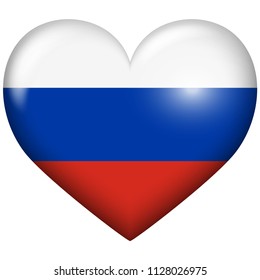russian colors icon heart for patriotic use
