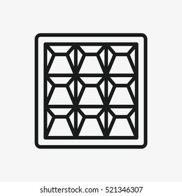 Russian Concrete Fence Block Minimalistic Flat Line Circle Solid Stroke Icon Pictogram Symbol