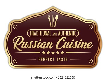 Russian Cuisine Label