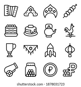 Russische Kulturelemente, Line Icon Pack 