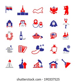 Russian Culture Big Set. Russian Flag Color