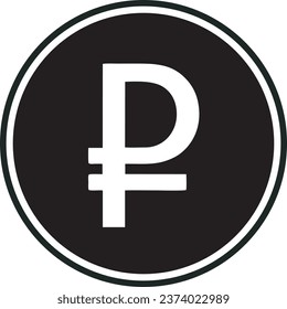 Russian currency black  vector high quality files 
