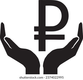 Russian currency black  vector high quality files 