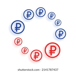 russian currency ruble frame with text space