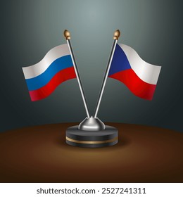 A tabela da Rússia e da República Tcheca sinaliza a relação com o plano de fundo do gradiente. Ilustração de vetor