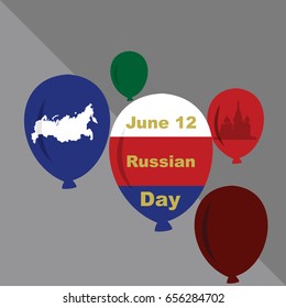 russian day vector illustration