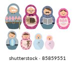 russian doll family vector/illustration