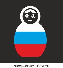 Russian doll in Russian flag colors