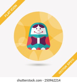Russian Doll flat icon with long shadow,eps 10