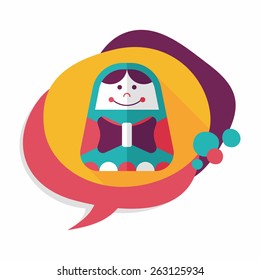 Russian Doll flat icon with long shadow,eps 10