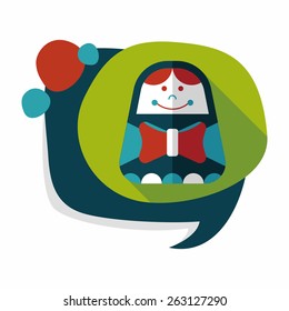 Russian Doll flat icon with long shadow,eps 10