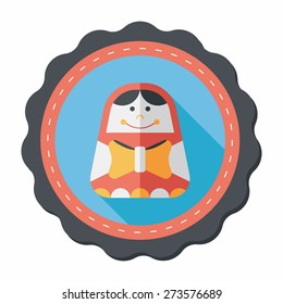 Russian Doll flat icon with long shadow,eps 10