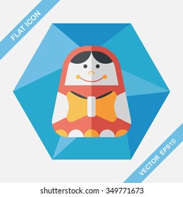 Russian Doll flat icon with long shadow,eps 10