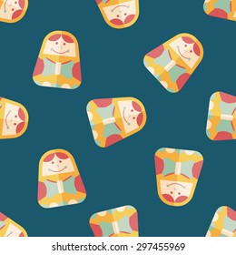 Russian Doll flat icon,eps 10 seamless pattern background