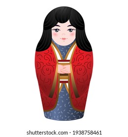 Icono de muñeca rusa. Caricatura del icono del vector de muñecas rusas para el diseño web aislado en fondo blanco
