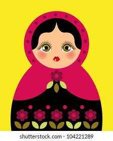 Russian doll. Ideal for card design, fabric, scrapbook, wrapping paper.