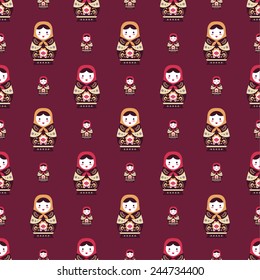 russian doll matreshka seamless pattern