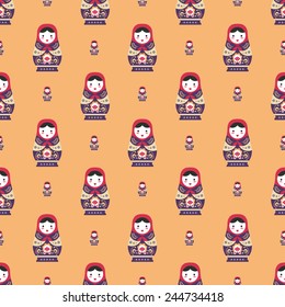 russian doll matreshka seamless pattern