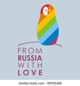 Russian doll - matryoshka # 02. Drawing on the basis of the stylized image the nested dolls entering into a series "From Russia with love".