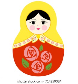 Russian doll Matryoshka, isolated vector illustration