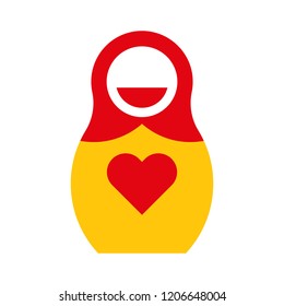 Russian doll. Minimalistic flat vector illustration