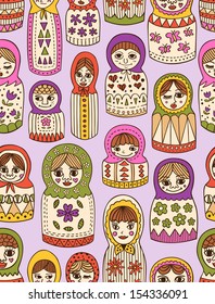 russian doll seamless pattern