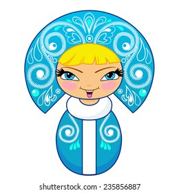 Russian doll souvenir. The snow maiden doll.