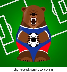 Russian dolls matryoshka. In the form of a bear with a ball. Vector illustration