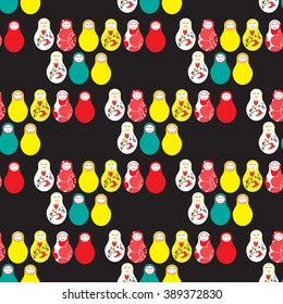 Russian dolls - matryoshka. Seamless pattern.