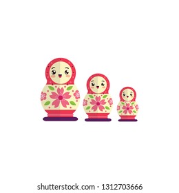 russian dolls matryoshka vector on a white background