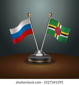Tabela russa e dominica sinaliza relação com plano de fundo gradiente. Ilustração de vetor