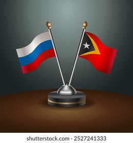 Tabela russa e Timor Leste sinaliza relação com fundo de gradiente. Ilustração de vetor