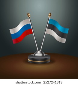 Russian and  Estonia relation  flag with gradient backgrund. Vector Illustration