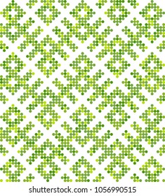 Russian ethnic ornament.DISABLING LAYER, you can obtain seamless pattern.The pattern is filled four-color palette of lime in random order