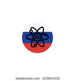 Russian Federation atom station, nuclear energy, atom energy Russia vector illustration symbol 