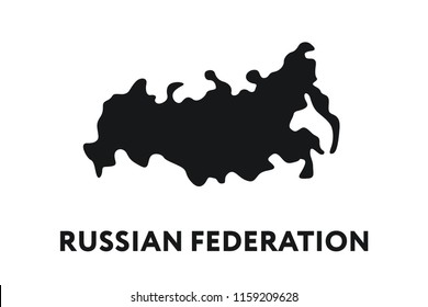 Russian Federation Country Map Shape Border. Minimal Color Flat Line Outline Stroke Icon.