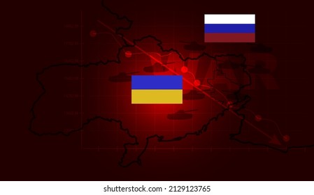 The Russian Federation has declared war on Ukraine make the world agitated,War in Europe and crisis. Vector banner