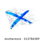 Russian Federation Navy or St. Andrew's flag made of colorful splashes