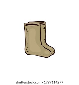 Russian felt boots a traditional winter warm footwear in Russia icon, cartoon vector illustration isolated on white background. Homemade valenki boots sign and symbol.